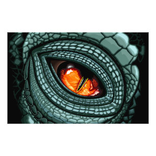 Oer reptiel roofdier oog foto afdruk