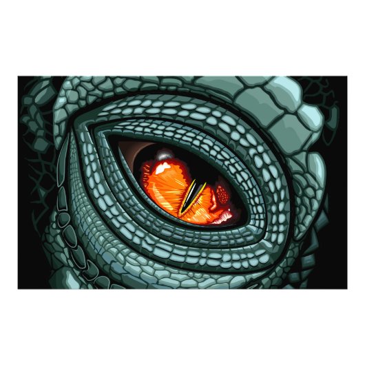 Oer reptiel roofdier oog foto afdruk (Voorkant)