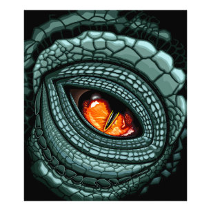 Oer reptiel roofdier oog foto afdruk