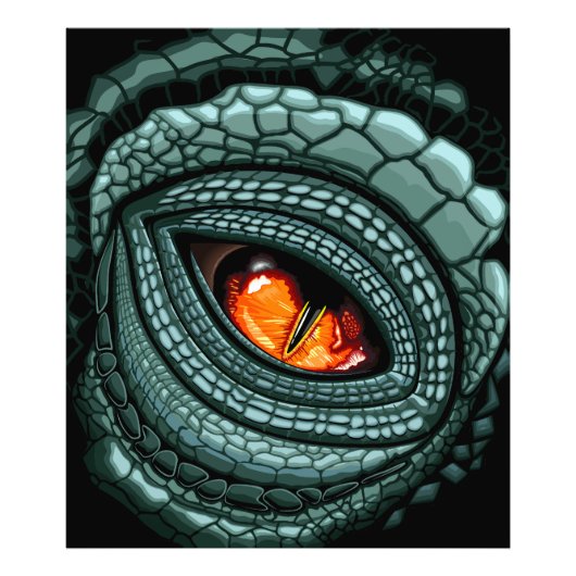 Oer reptiel roofdier oog foto afdruk (Voorkant)