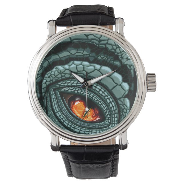 Oer reptiel roofdier oog horloge (Voorkant)
