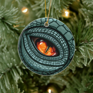 Oer reptiel roofdier oog keramisch ornament
