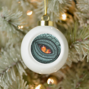 Oer reptiel roofdier oog keramische bal ornament