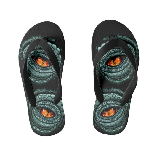 Oer reptiel roofdier oog kinder teenslippers (Voetbed)