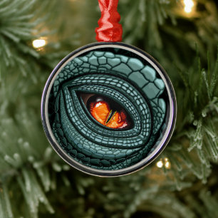 Oer reptiel roofdier oog metalen ornament