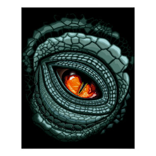 Oer reptiel roofdier oog perfect poster
