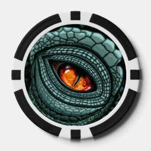 Oer reptiel roofdier oog poker chips
