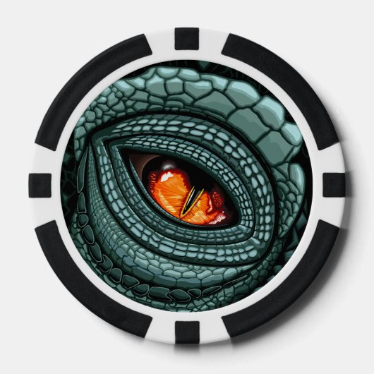 Oer reptiel roofdier oog poker chips (Voorkant)
