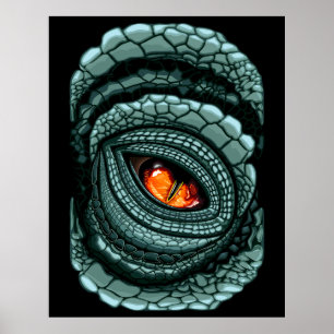 Oer reptiel roofdier oog poster