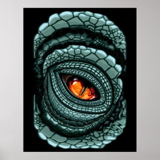 Oer reptiel roofdier oog poster (Voorkant)