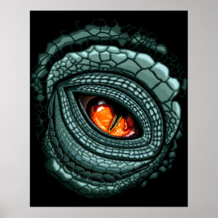 Oer reptiel roofdier oog poster