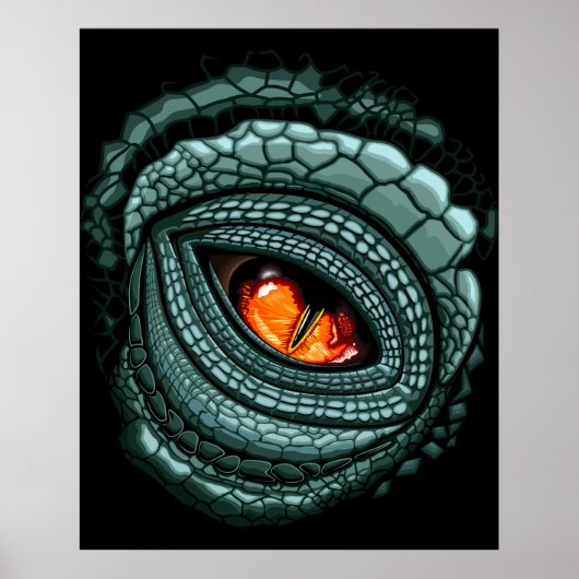 Oer reptiel roofdier oog poster (Voorkant)