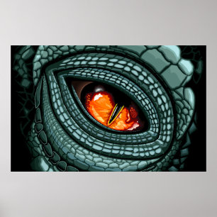 Oer reptiel roofdier oog poster