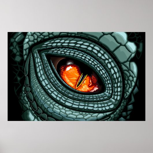 Oer reptiel roofdier oog poster (Voorkant)