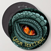 Oer reptiel roofdier oog ronde button 6,0 cm (Voorkant /achterkant)
