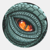 Oer reptiel roofdier oog ronde sticker (Voorkant)