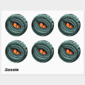 Oer reptiel roofdier oog ronde sticker (Vel)
