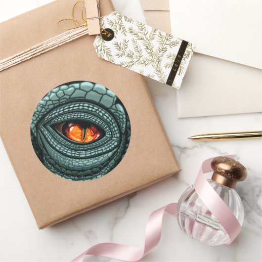 Oer reptiel roofdier oog ronde sticker (Geschenken)