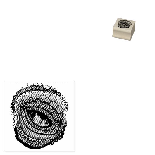 Oer reptiel roofdier oog rubberstempel (Gestempeld)