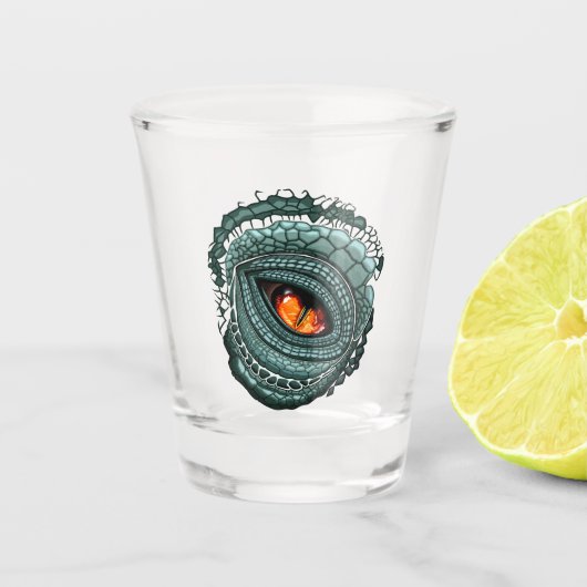 Oer reptiel roofdier oog shot glas (Voorkant)