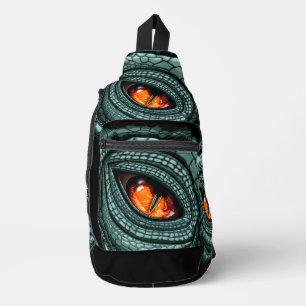 Oer reptiel roofdier oog sling bag