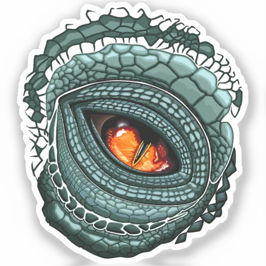 Oer reptiel roofdier oog sticker (Voorkant)