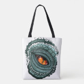 Oer reptiel roofdier oog tote bag (Achterkant)