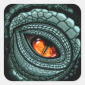 Oer reptiel roofdier oog vierkante sticker (Voorkant)