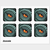 Oer reptiel roofdier oog vierkante sticker (Vel)