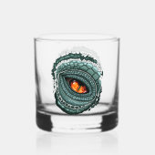 Oer reptiel roofdier oog whisky glas (Achterkant)