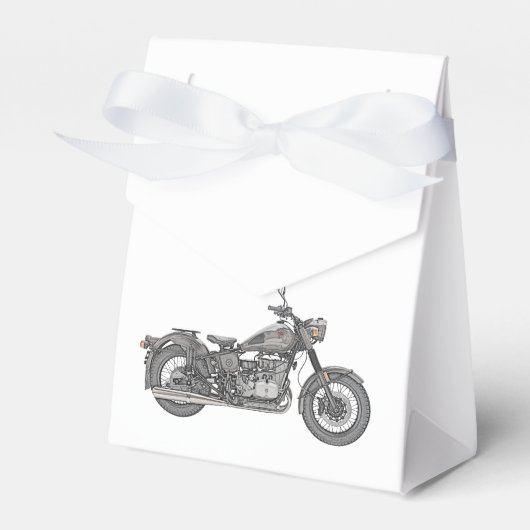 Oeral Motorcycle Pencil Stijl Illustratie Bedankdoosjes (Voorkant Zijde)