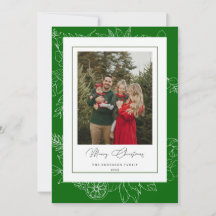 Oerbospgroene Vintage Botanische Kerst Foto