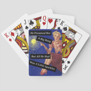 Oerknal Vuurwerk Vintage Grappig Enkel Meisje Pokerkaarten