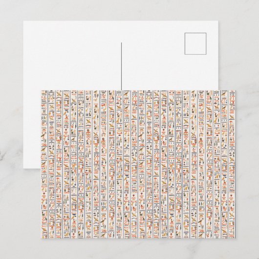 oeroude egypte hiërogliefachtergrond histo briefkaart (Voorkant / Achterkant)