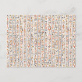 oeroude egypte hiërogliefachtergrond histo uitnodiging briefkaart (Voorkant)