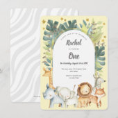 oerwoud 1e verjaardag, schattige safari dieren gee kaart (Voorkant / Achterkant)