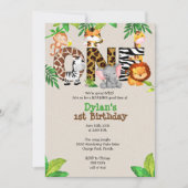 Oerwoud 1e verjaardag van uitnodigingen van de par (Voorkant)