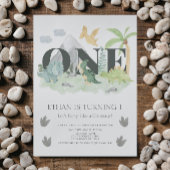 Oerwoud 1e verjaardag Waterverf Dinosaur Partij Kaart