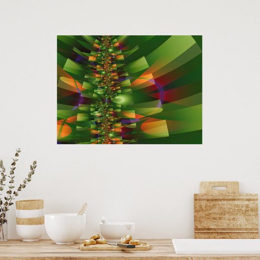 Oerwoud 2 Abstract art. Poster (Keuken)