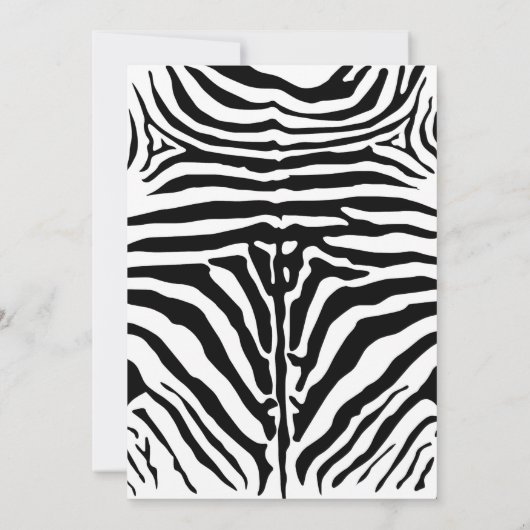 Oerwoud 2e verjaardag Uitnodigingen, Zebra van de Kaart (Achterkant)