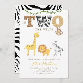 Oerwoud 2e verjaardag Uitnodigingen, Zebra van de Kaart