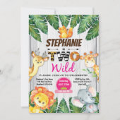 Oerwoud 2e verjaardagsuitnodiging Girl safari zoo  Kaart (Voorkant)