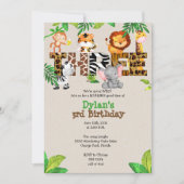 Oerwoud 3e verjaardag van uitnodigingen (Voorkant)