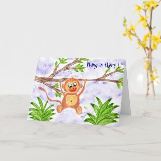 Oerwoud-aap-bemoedigingskaart Kaart (Gele Bloem)