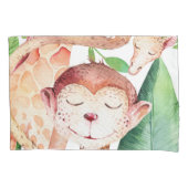 Oerwoud aap en Giraffe Neursery Bedroom Kinderen Kussensloop (Voorkant)