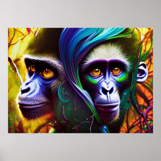 Oerwoud aap poster (Voorkant)