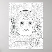 Oerwoud aap volwassen kleurstof poster (Voorkant)