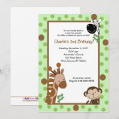 OERWOUD ADVENTURE 5x7 Green Birthday Uitnodiging (Voorkant / Achterkant)