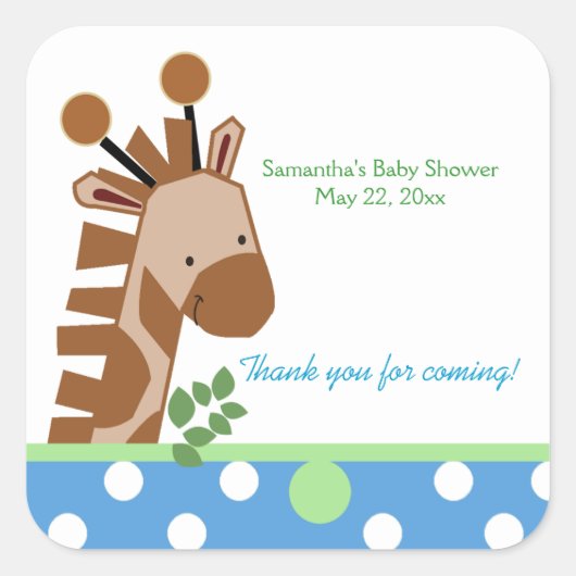 Oerwoud Adventure (Blauw) SQUARE Favor Sticker (Voorkant)