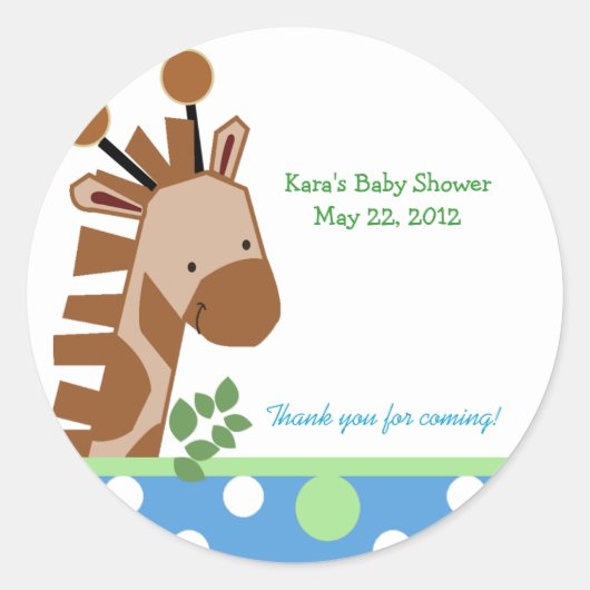 Oerwoud Adventure Blue Ronde Custom Favor Sticker (Voorkant)